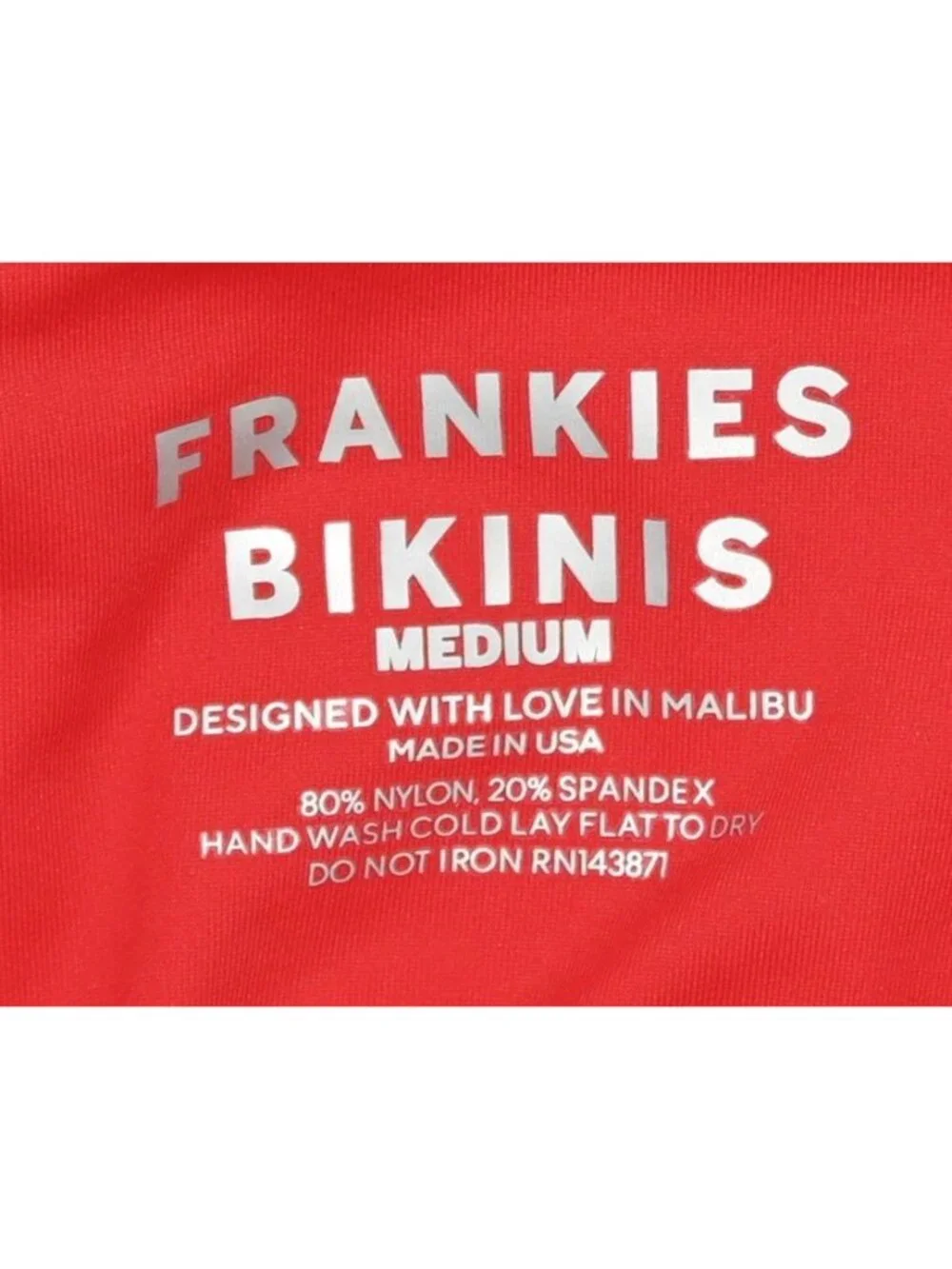 Frankies Bikinis Nick String Triangle Bikini Top in True Red